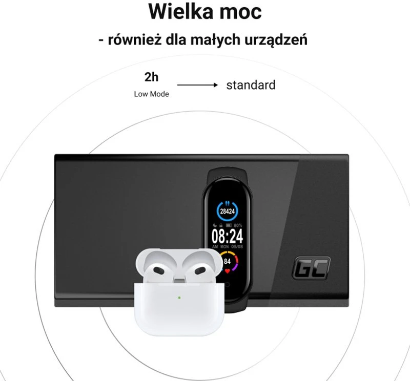 Nešiojamas įkroviklis Green Cell PowerPlay20s Power Bank 20000mAh 22.5W - juodas