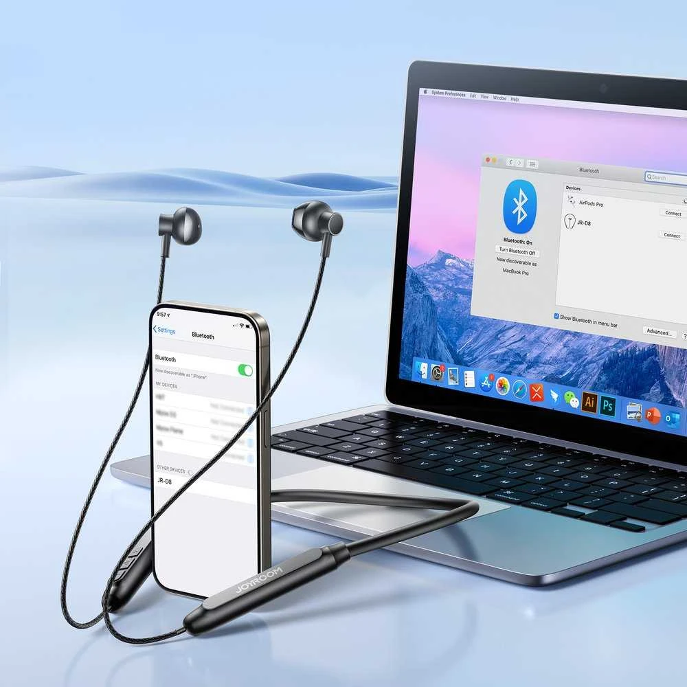 Joyroom JR-D8 Bluetooth Belaidės Ausinės with su lankeliu ant galvos - Juodas