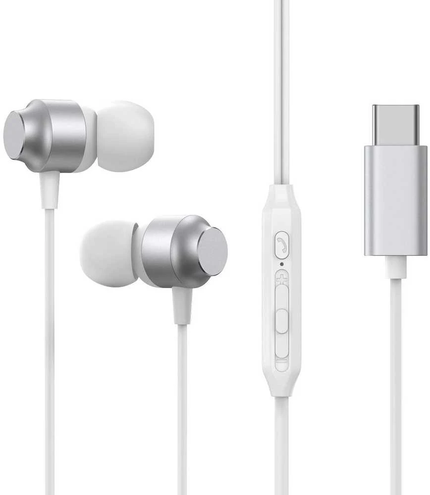 Ausinės Joyroom JR-EC06 Type-C sidabrinės