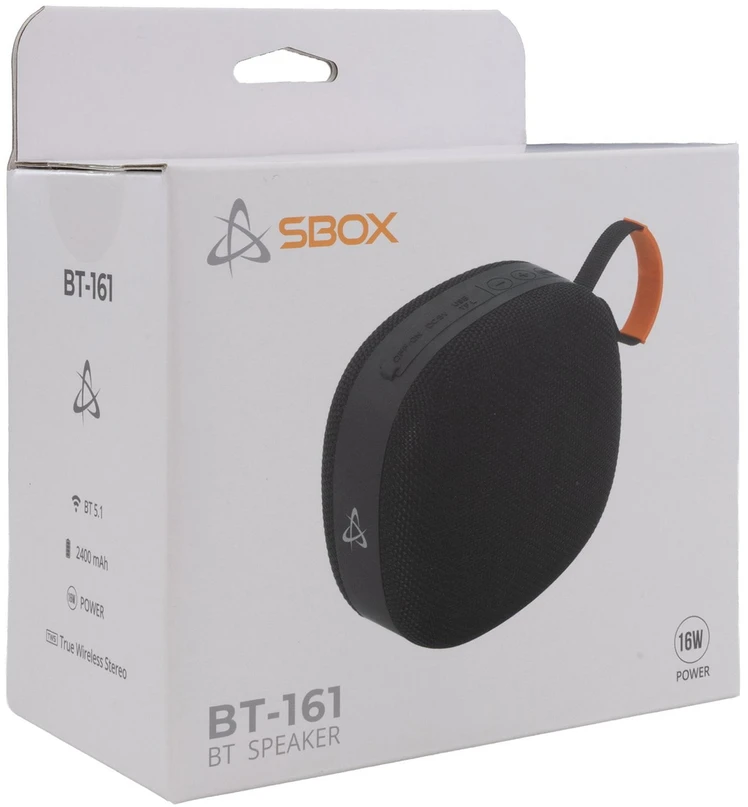 Juodas Bluetooth garsiakalbis Sbox BT-161