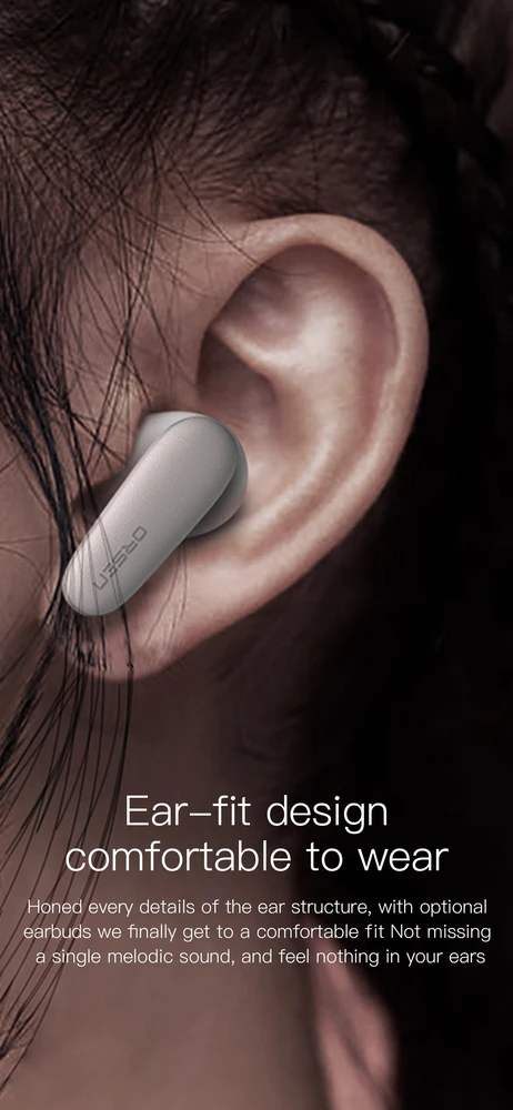 Juodos belaidės „Orsen T3“ Bluetooth ausinės