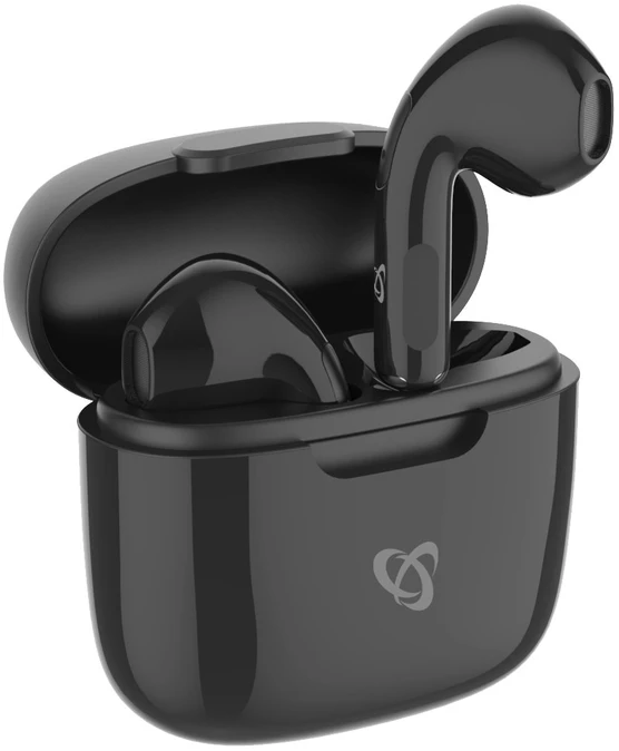 Dėklas Juodos Bluetooth ausinės į ausį Sbox EB-TWS18