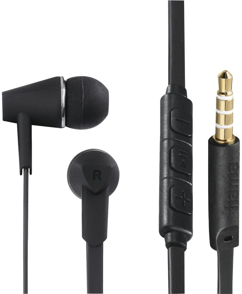 Juodos į ausis įdedamos stereo ausinės Hama Joy