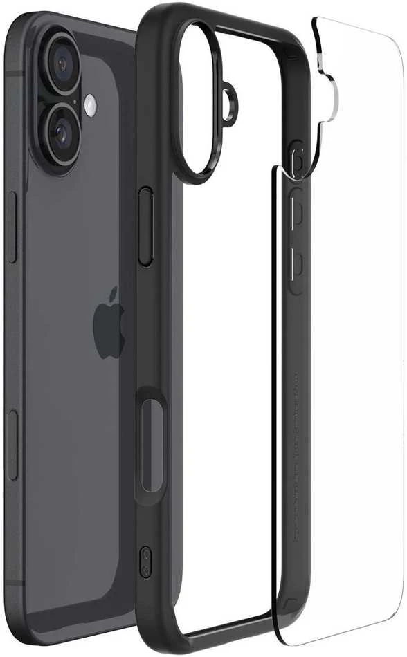Spigen Ultra Hybrid Apple iPhone 16 – dėklas telefonui juodos matinės spalvos