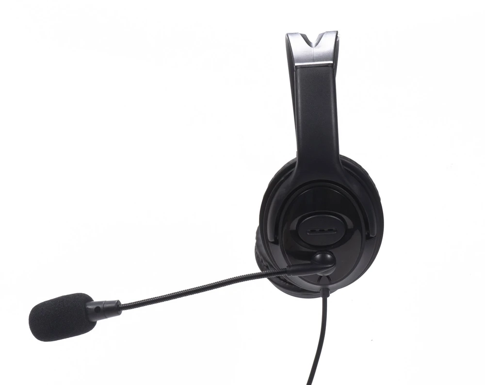 Dėklas Juodos virš ausų USB ausinės su mikrofonu