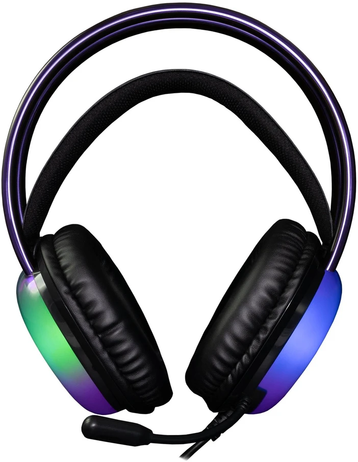 Dėklas Juodos žaidimų ausinės Baltas Shark Peacock-2 su RGB apšvietimu