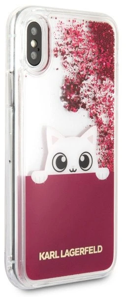 Dėklas Karl Lagerfeld dėkliukas telefonui iPhone X su blizgučiais