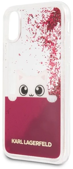Dėklas Karl Lagerfeld dėkliukas telefonui iPhone X su blizgučiais
