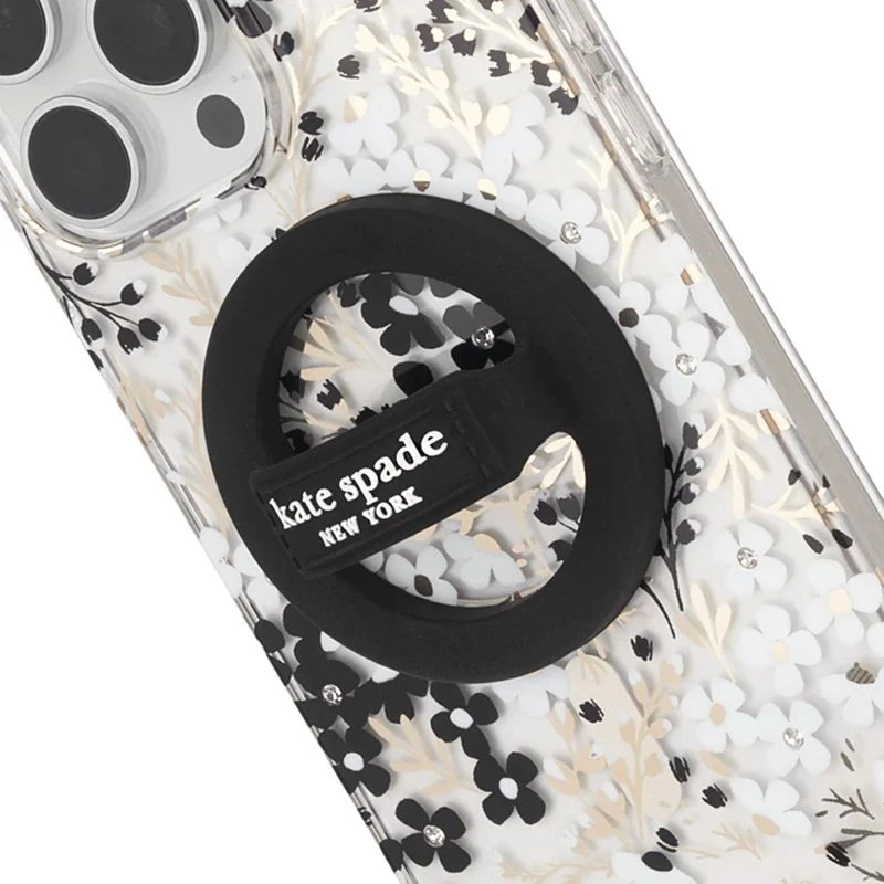 Dėklas Case-Mate Kate Spade New York magnetinės kilpos laikiklis - MagSafe pirštų laikiklis Juodas