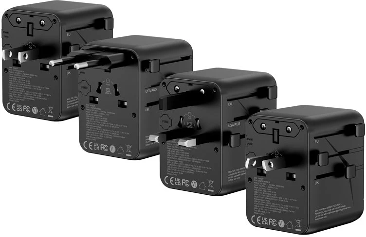Kelioninis adapteris Crong One World 45 W, juodas
