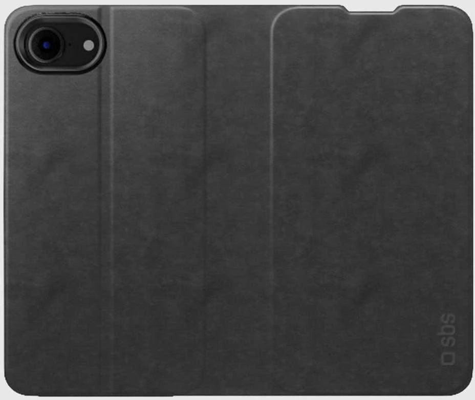 Apple SBS dėklas „Wallet Smooth“, skirtas iPhone 16e / 17e, su atlenkimu - Juodas