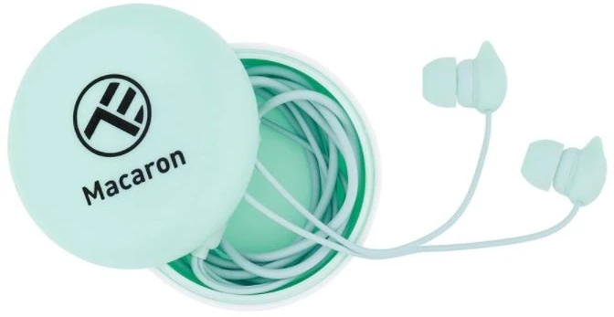 Dėklas Laidinės į ausis įdedamos ausinės su mikrofonu Tellur Macaron, mėlynos