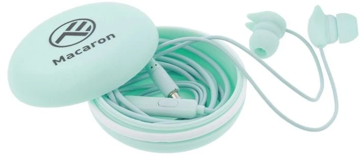 Dėklas Laidinės į ausis įdedamos ausinės su mikrofonu Tellur Macaron, mėlynos