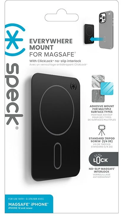 Speck Visur esantis laikiklis + „ClickLock“ – magnetinis „MagSafe“ laikiklis Juodas