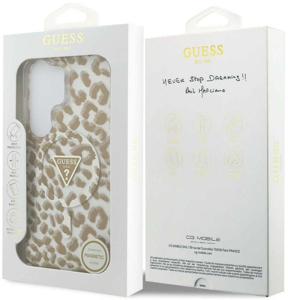 Dėklas leopardinis, rudas su MagSafe Guess