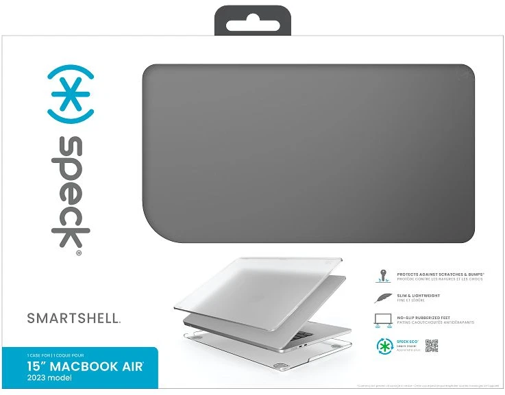 Speck „SmartShell“ dėklas „MacBook Air 15“ (M5/M4/M3/M2/2026–2023) obsidiano spalvos