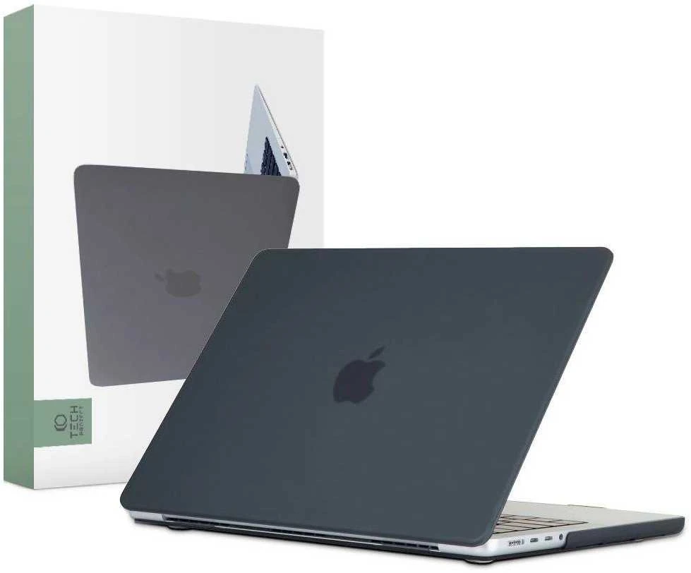 Tech-Protect SmartShell dėklas Apple MacBook Pro 16" M1 / ​​M2 / M3 2021-2023 – matinės juodos spalvos