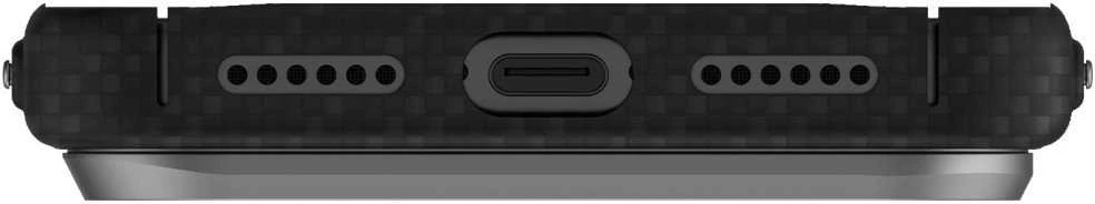 Dėklas UNIQ Keva EDGE Apple iPhone 17 Pro Max Magclick Charging juodos spalvos