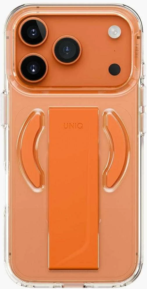 „Uniq Heldro Air“ dėklas, skirtas „iPhone 17 Pro“ su magnetiniu įkrovimu – oranžinis
