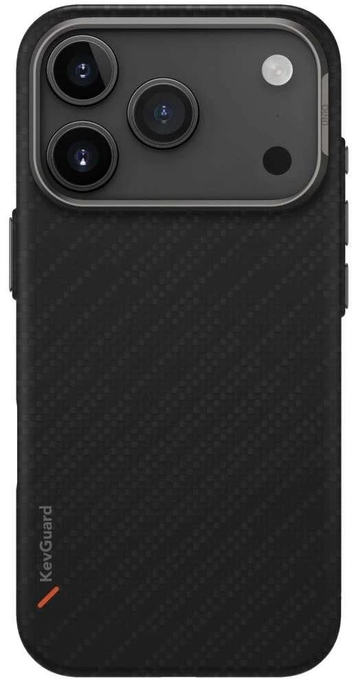 Dėklas UNIQ Keva EDGE Apple iPhone 17 Pro Magclick Charging juodos spalvos