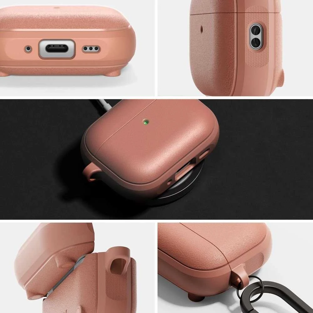 „Ringke AirPods Pro 3“ dėklas, magnetinis, onikso spalvos, koralų spalvos