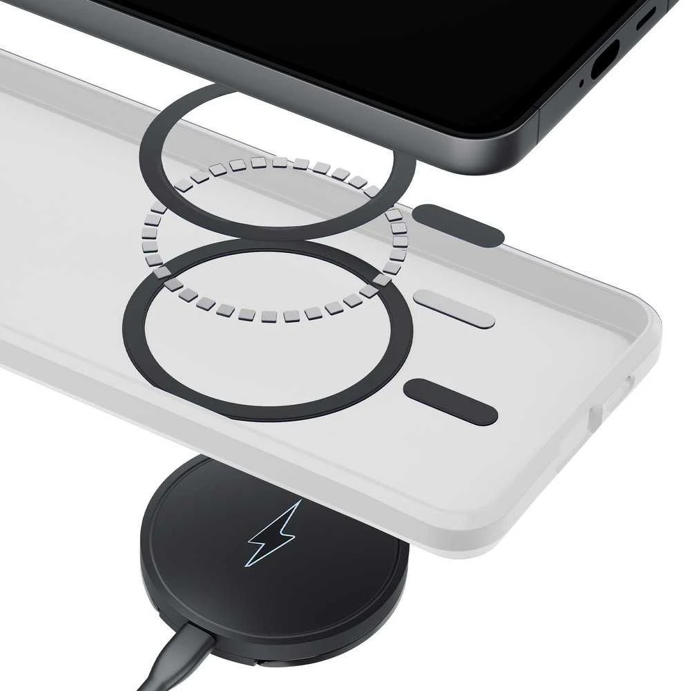 Dėklas Nezatříděno 3Mk apsaugos 3mk dūminis „MagCase“, skirtas „iPhone 17“ - baltas-permatomas