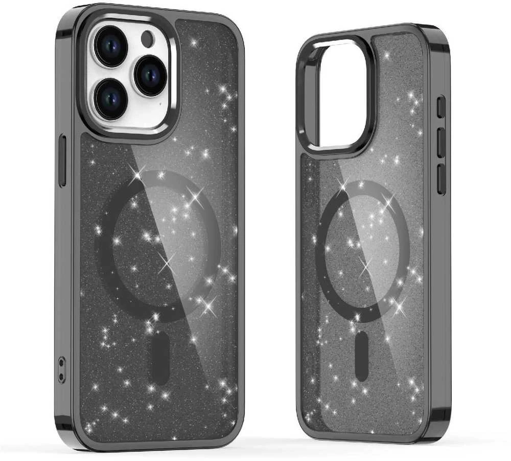 Hurtel Glitter MagSafe Apple iPhone 16 Plus – dėklas telefonui juodos spalvos