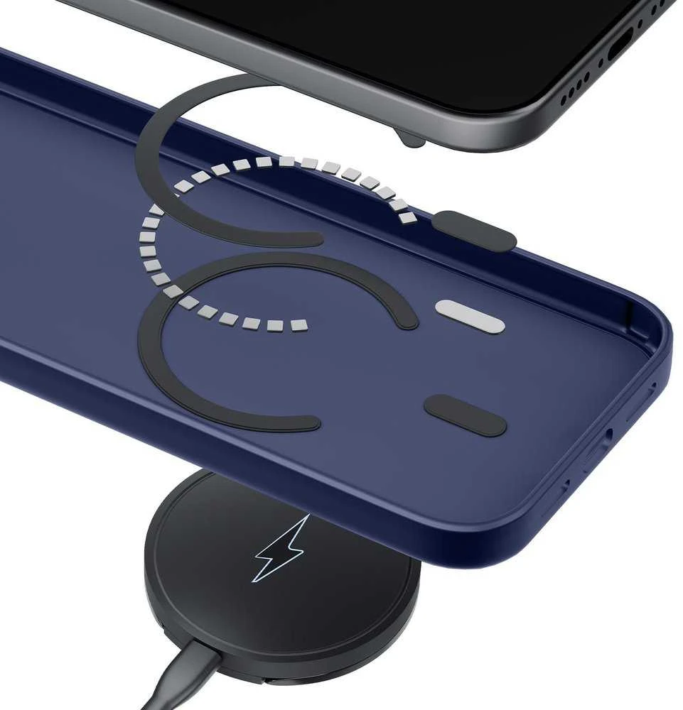 Dėklas 3Mk apsaugos 3mk dūminis „MagCase“, skirtas „iPhone 17 Pro Max“ – Mėlyna-permatomas