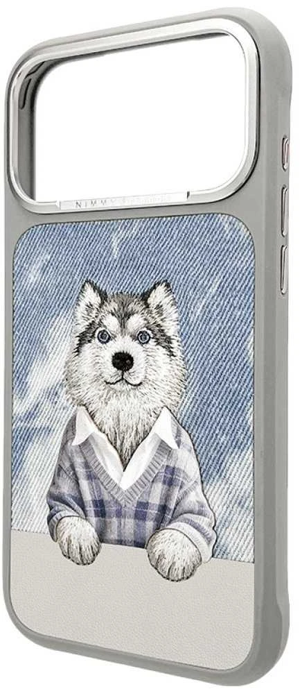 „Nimmy Gentle Pets“ serijos šunims skirtas „MagSafe“ dėklas, skirtas „iPhone 17 Pro Max“ – pilka