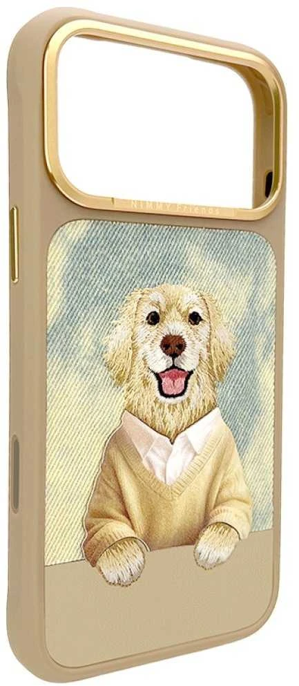 „Nimmy Gentle Pets“ serijos šunims skirtas „MagSafe“ dėklas, skirtas „iPhone 17 Pro“ – ruda