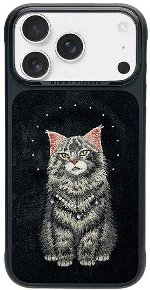 „Nimmy Lucky Fashion Cat“ „MagSafe“ dėklas, skirtas „iPhone 17 Pro“ - juodas