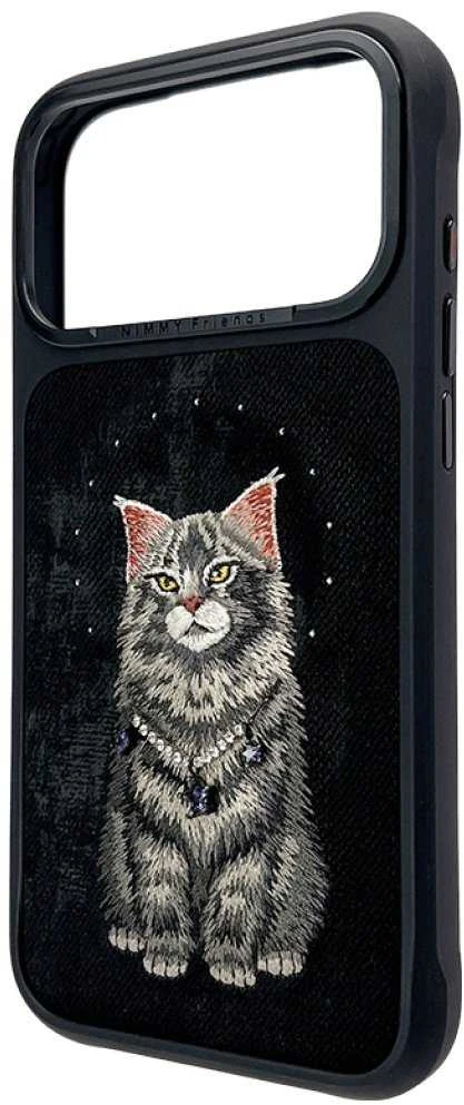 „Nimmy Lucky Fashion Cat“ „MagSafe“ dėklas, skirtas „iPhone 17 Pro“ - juodas