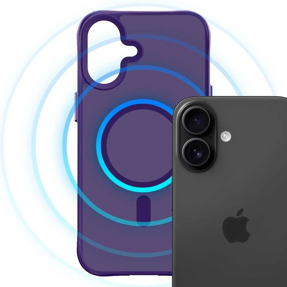3Mk apsauginis 3mk dūminis „MagCase“ dėklas, skirtas iPhone 17 - violetinė-permatoma
