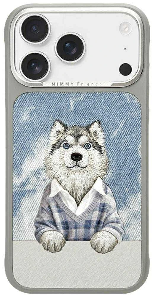 „Nimmy Gentle Pets“ serijos šunims skirtas „MagSafe“ dėklas, skirtas „iPhone 17 Pro“ – pilka