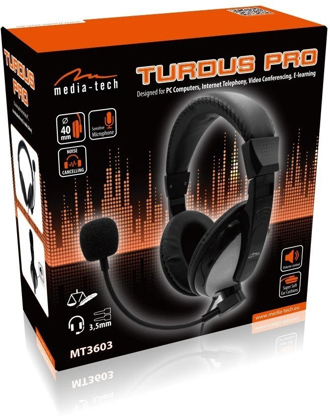 Dėklas Media-Tech Turdus Pro stereo ausinės su mikrofonu