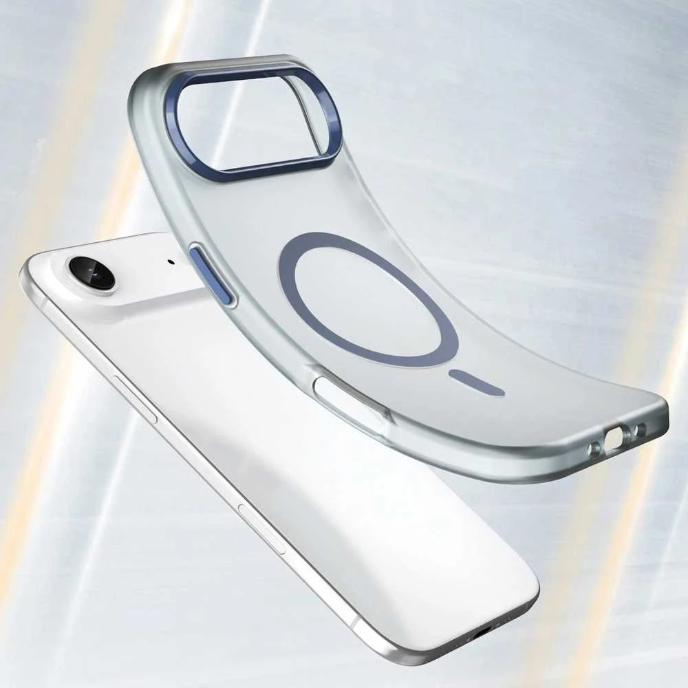Hurtel Dėklas Magnetic Abrasive skirtas Apple iPhone 17 Air suderinamas su MagSafe – mėlynos spalvos