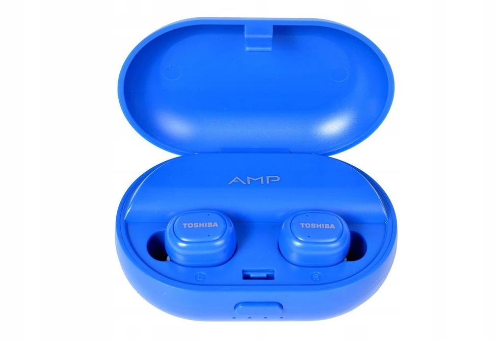 Dėklas Mėlynos Bluetooth ausinės su įkrovimo stotele Toshiba RZE-BT900E