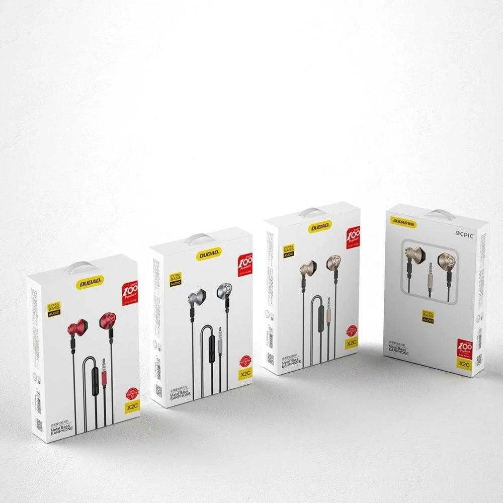Ausinės Dudao Metal su laidu Earbuds 3.5mm Mini Jack pilkos spalvos (X2C-pilkos spalvos)