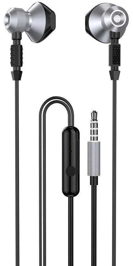 Ausinės Dudao Metal su laidu Earbuds 3.5mm Mini Jack pilkos spalvos (X2C-pilkos spalvos)