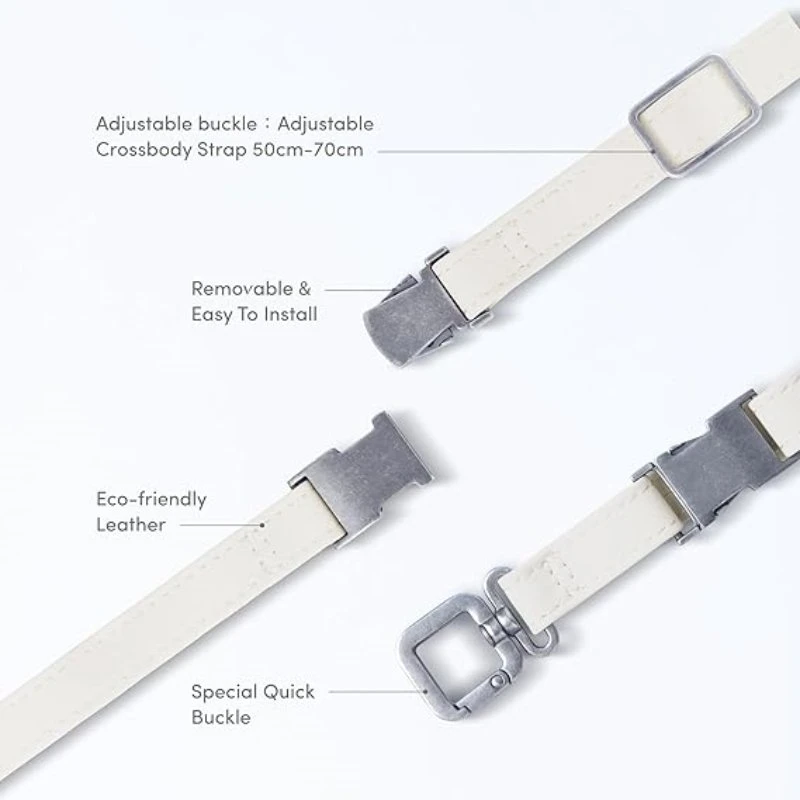 Dėklas Moshi 2-in-1 Wrist & Body Strap su adapteriu - Eco Leather Phone Lanyard Moss Žalias