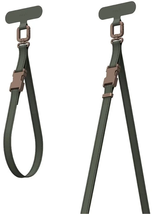 Dėklas Moshi 2-in-1 Wrist & Body Strap su adapteriu - Eco Leather Phone Lanyard Moss Žalias