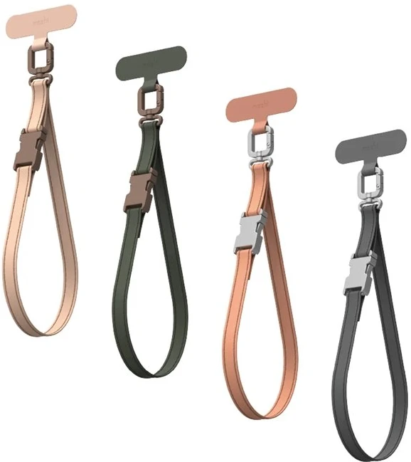 Dėklas Moshi 2-in-1 Wrist & Body Strap su adapteriu - Eco Leather Phone Lanyard Moss Žalias