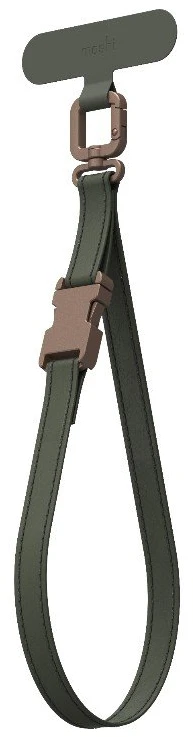 Dėklas Moshi 2-in-1 Wrist & Body Strap su adapteriu - Eco Leather Phone Lanyard Moss Žalias