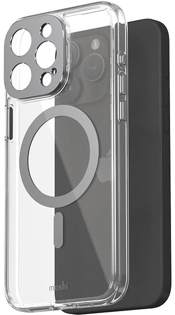 Moshi iGlaze MagSafe - dėklas skirtas Apple iPhone 15 Pro Max Meteorite Gray
