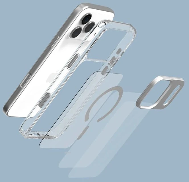 Dėklas Moshi iGlaze MagSafe - Case Apple iPhone 17 Luna Sidabrinis