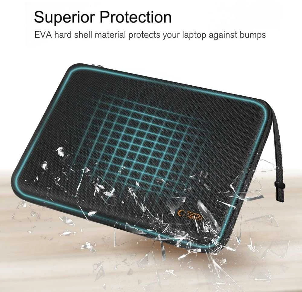 Tech-Protect Hardpouch Nešiojamas kompiuteris Case 13-14 - Juodas and Oranžinis