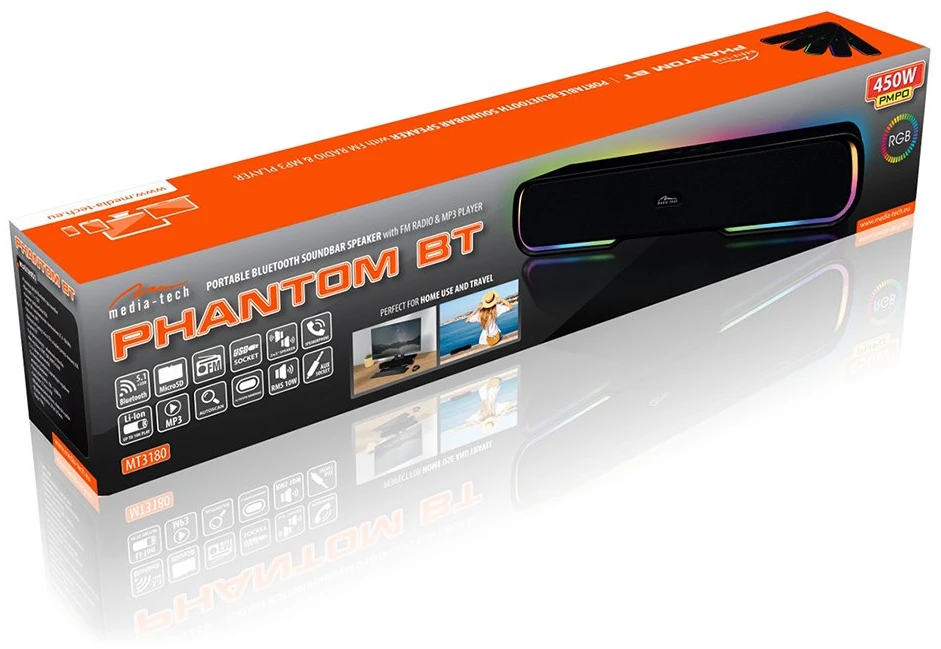 Namų kino sistema Media-Tech Belaidė Kolonėlė - Phantom Mt3180 Bluetooth