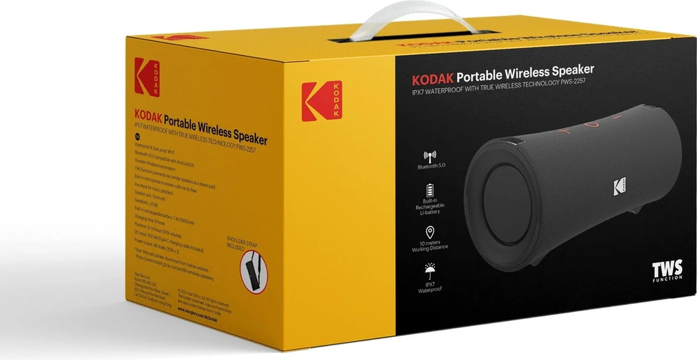 Dėklas Nešiojamasis belaidis garsiakalbis Kodak PWS-2257, IPX7