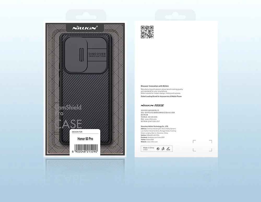 Dėklas Nillkin CamShield Pro korpusas Šarvuotas korpuso dangtelis Fotoaparato apsauga Honor 50 Pro Juodas