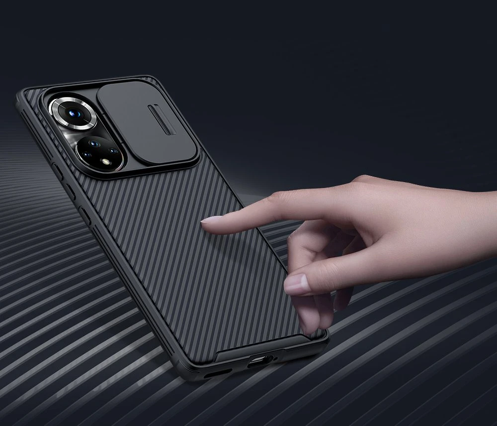Dėklas Nillkin CamShield Pro korpusas Šarvuotas korpuso dangtelis Fotoaparato apsauga Honor 50 Pro Juodas